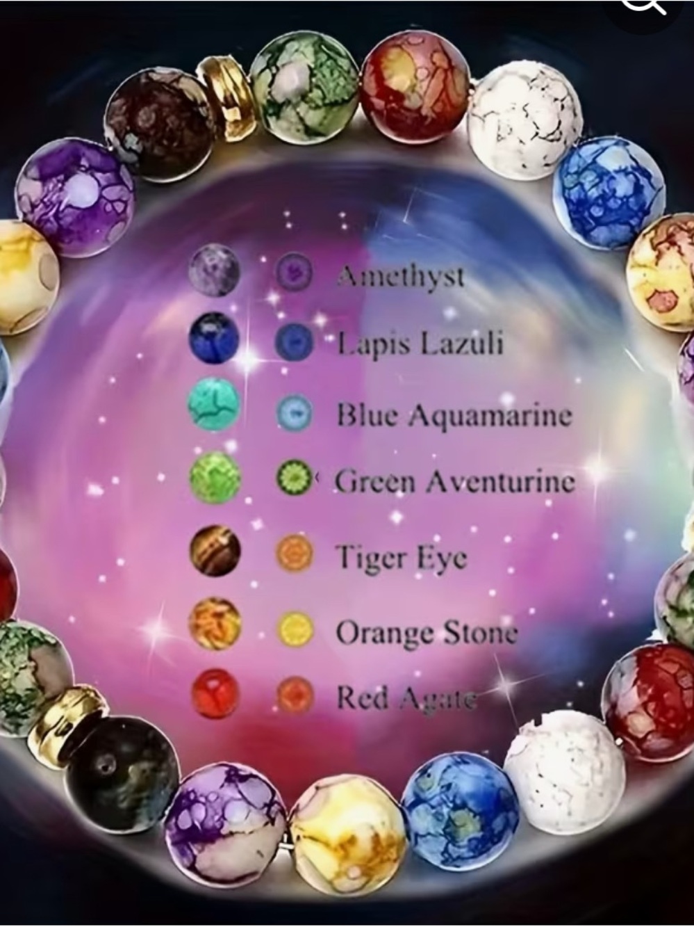1-Tiger Eye beads bracelet
7 Chakras Multicolor Bead - Energy Balancing - Picture 3 of 6
